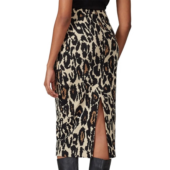 Diane Von Furstenberg Animal Print Knit Cotton Midi Skirt - Picture 3 of 8